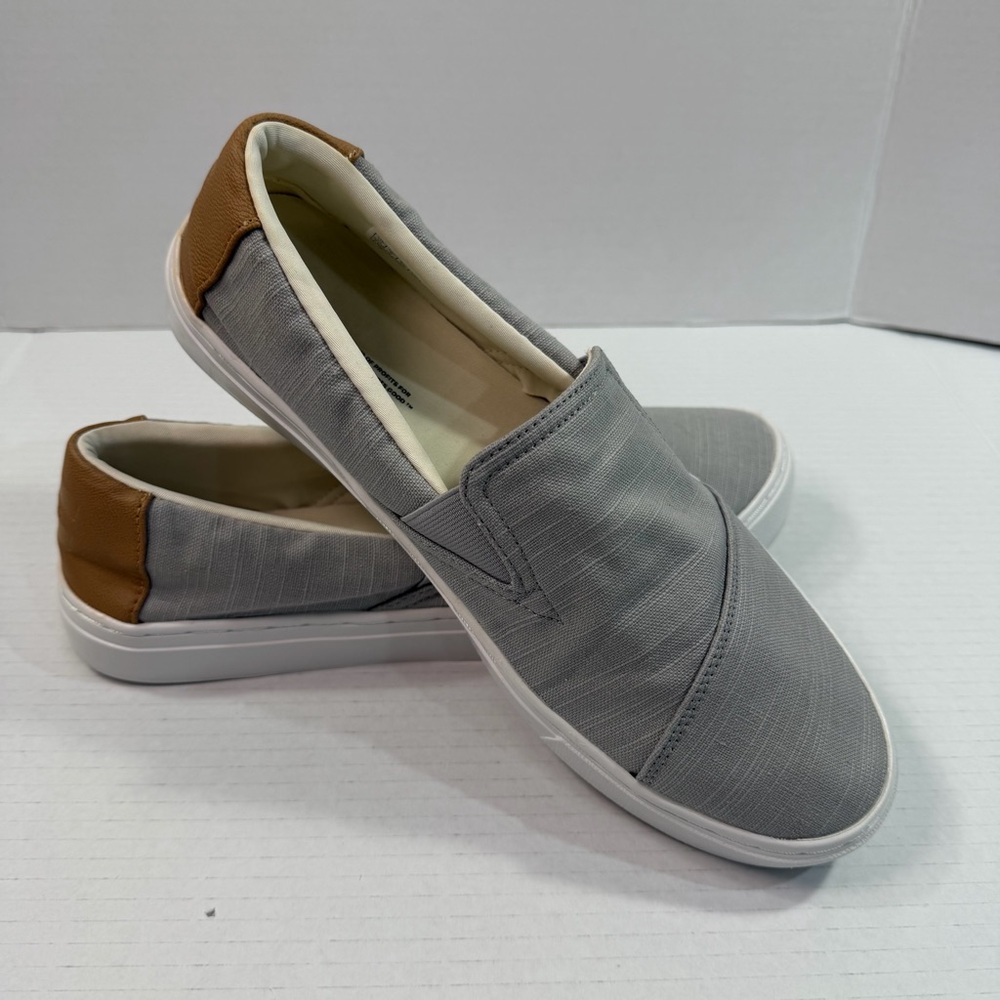 Toms Devon Sneakers, Linen, Women’s 10W, Grey, Slip-On